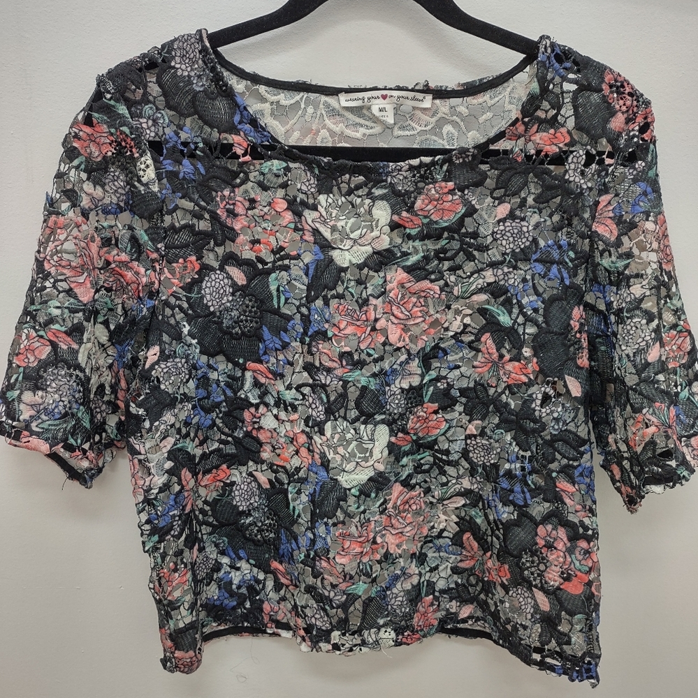 Lace Flower Top Size M/L